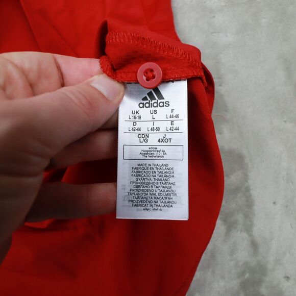 Adidas NC Sate Wolf Pack Logo Red Short Sleeve Polo Shirt size Large NWT - Picture 9 of 11